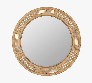 Ash Rattan Round Wall Mirror | Pottery Barn (US)