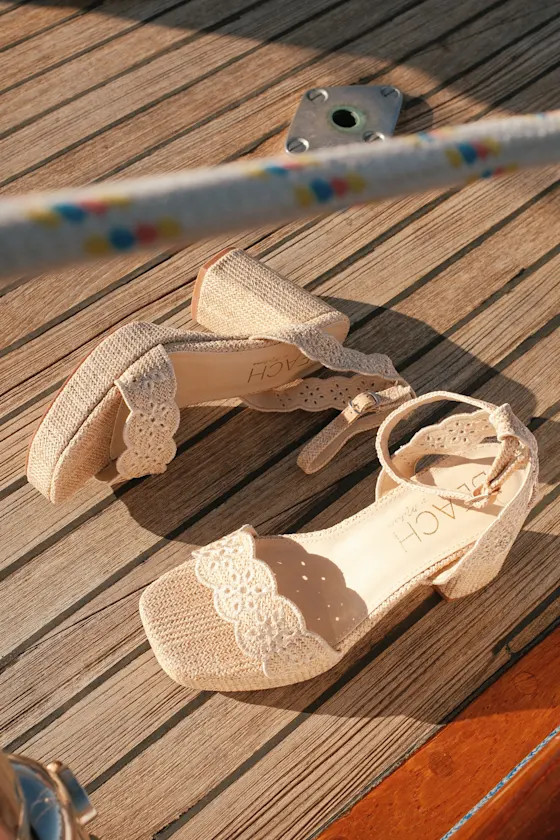 Maiden Natural Raffia Platform Ankle Strap Sandals | Lulus