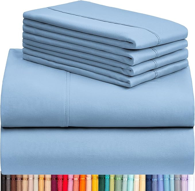 LuxClub 6 PC Queen Sheet Set, Breathable Luxury Bed Sheets, Deep Pockets 18" Eco Friendly Wrinkle... | Amazon (US)