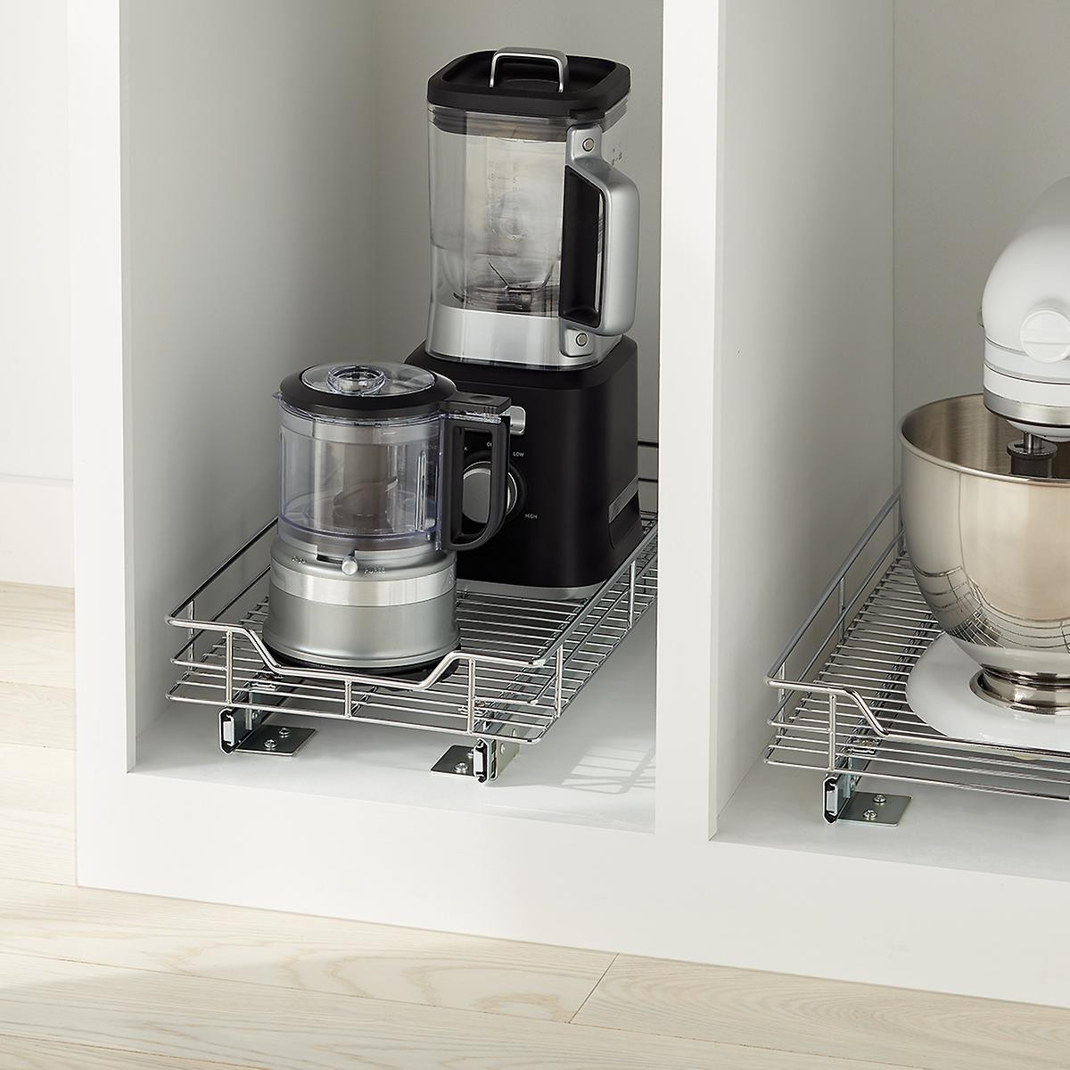 Chrome Roll-Out Cabinet Drawers | The Container Store