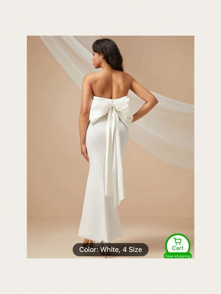 Bow back white dress, wedding dress, honeymoon dress, formal dress 

#LTKFindsUnder50 #LTKFindsUnder100 #LTKWedding