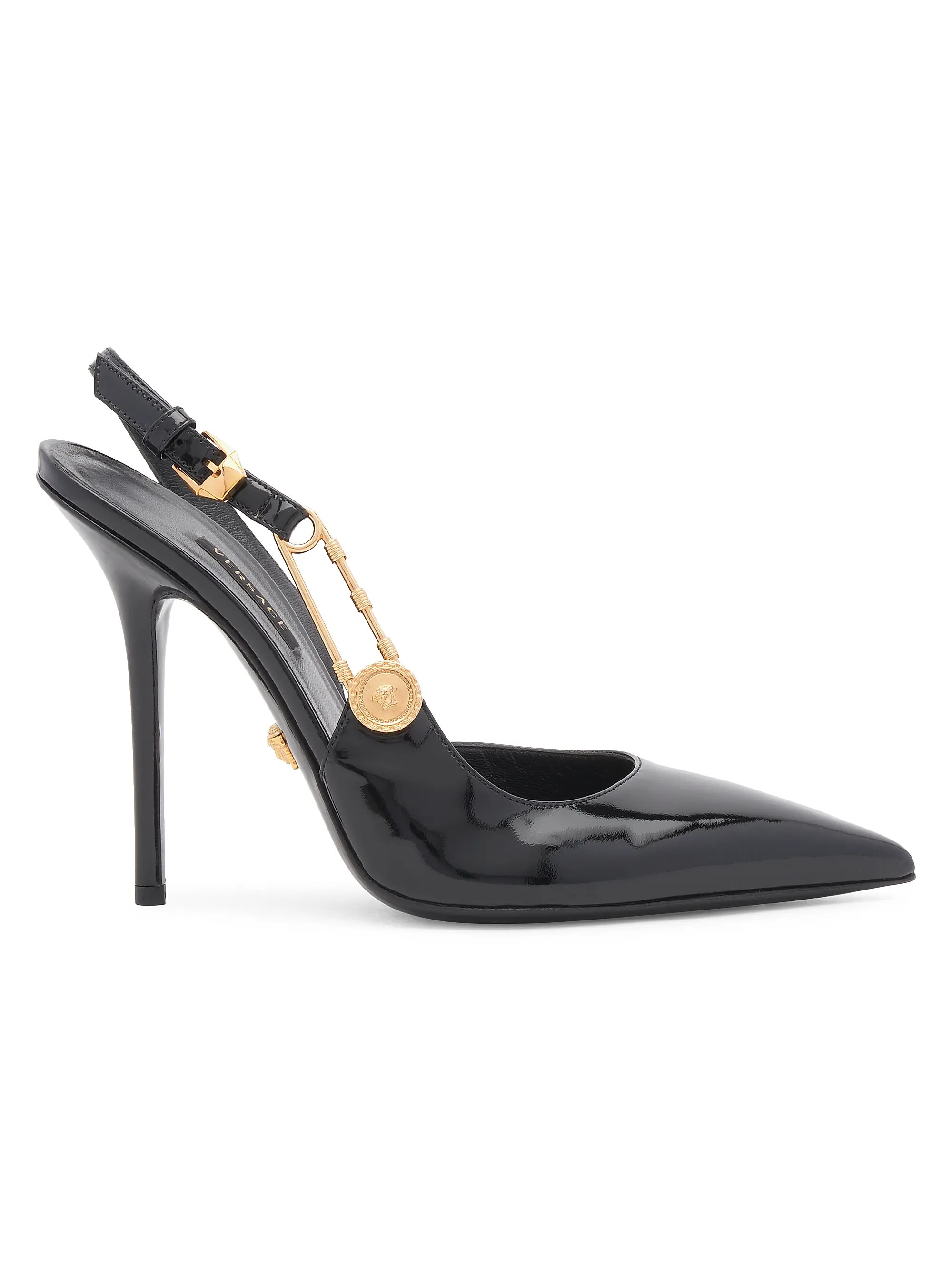 Safety Pin Patent Leather Slingback Pumps | Saks Fifth Avenue