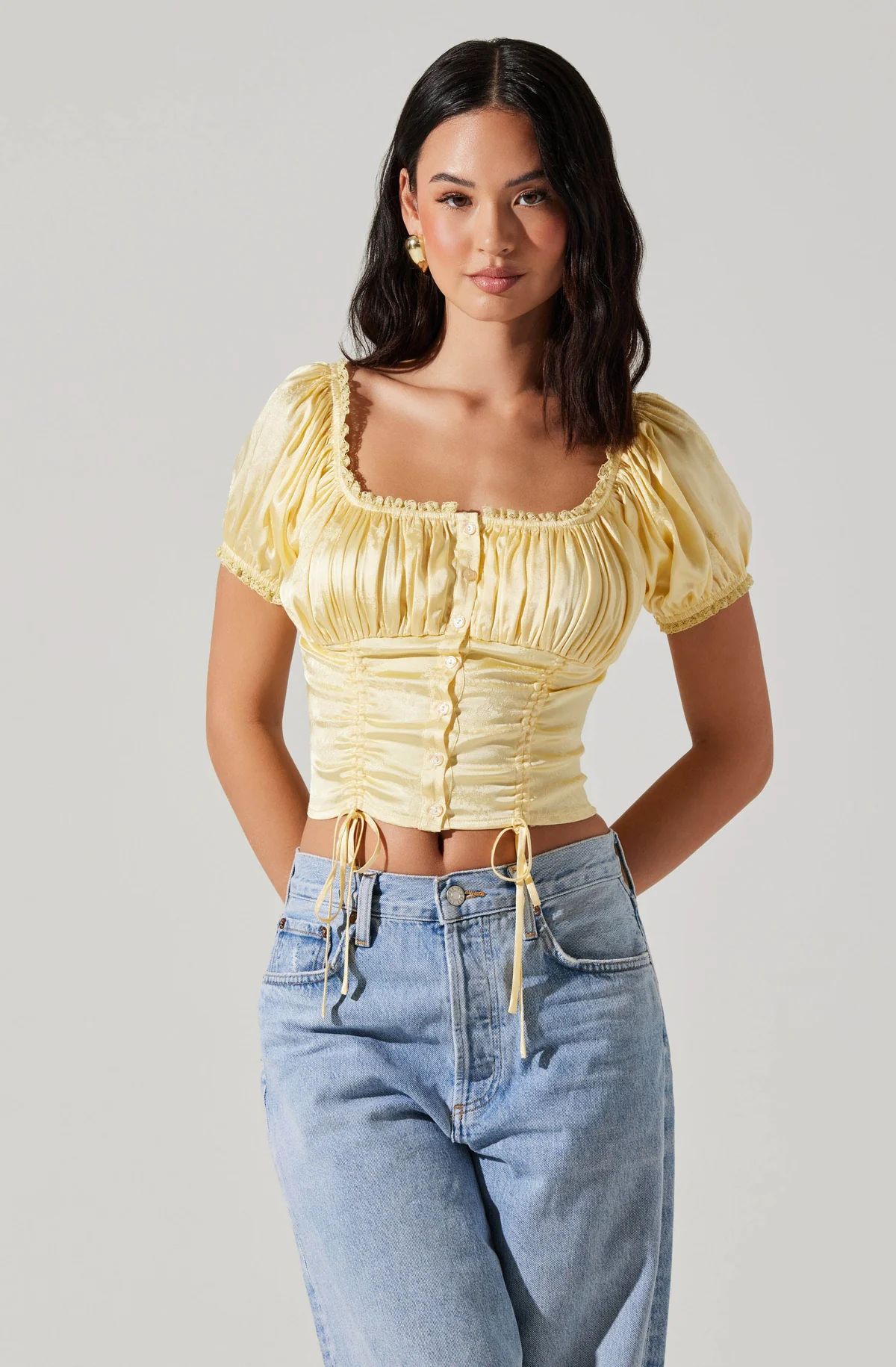 Prisca Pleated Satin Top | ASTR The Label (US)