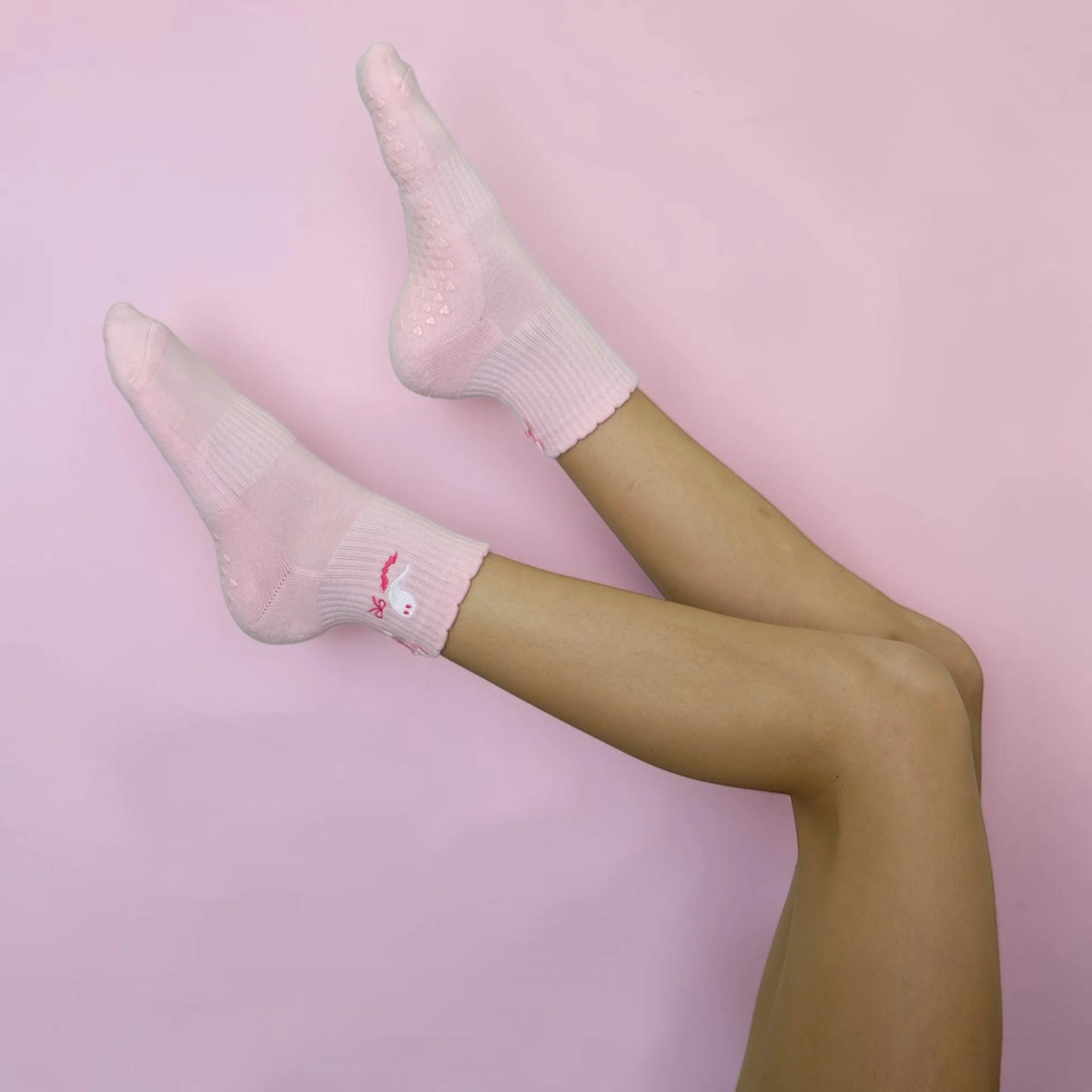Pink Ghost Pilates Sock | SuzieB Fitness