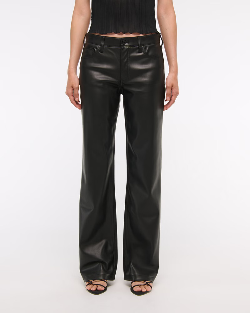 Women's Vegan Leather Low Rise Baggy Pant | Women's Bottoms | Abercrombie.com | Abercrombie & Fitch (US)