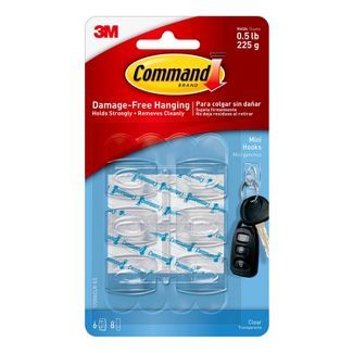 Command 6 Hooks 8 Strips Mini Clear Decorative Hooks | Target