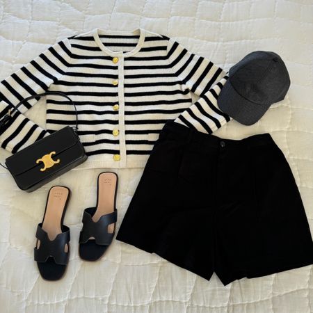 SPRING SUMMER OUTFIT IDEA
stripped cardigan
Walmart black shorts
Walmart cap
Target sandals
Chloe bag

#LTKfindsunder100 #LTKstyletip
