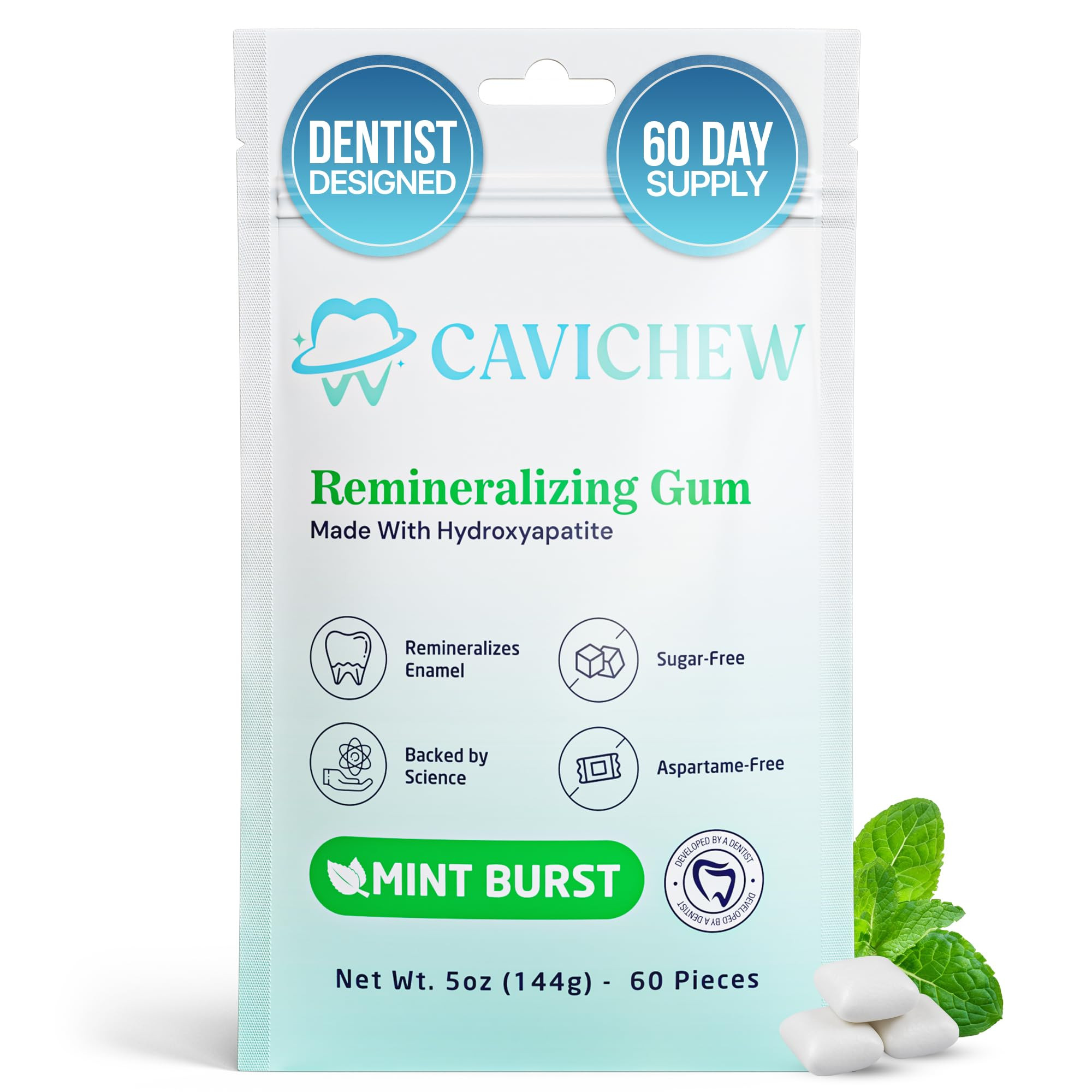 Remineralizing Gum with Nano Hydroxyapatite and Xylitol. Sugar Free, Aspartame Free, Mint Flavor.... | Amazon (US)