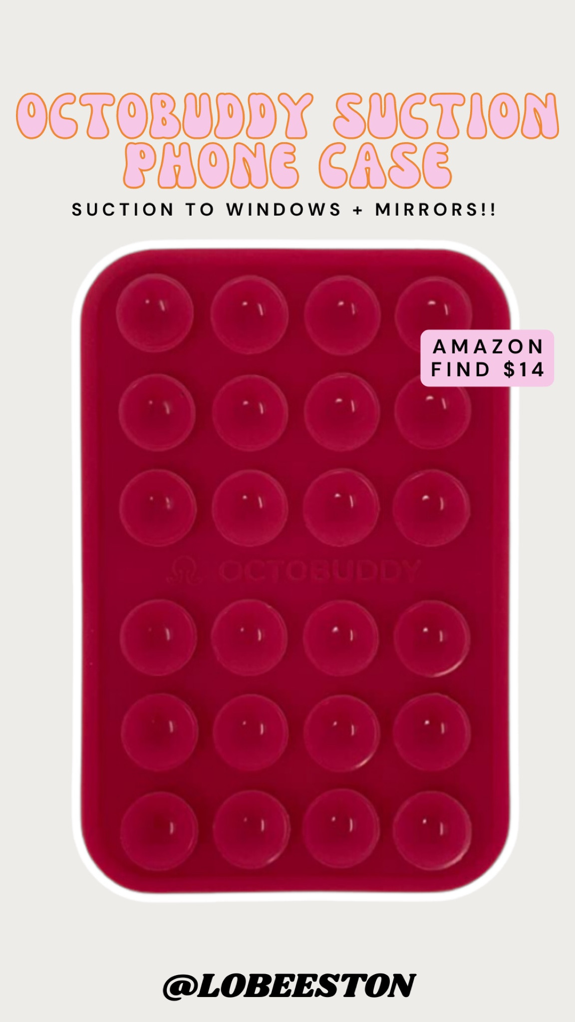 Octobuddy suction phone case!! Perfect to stick on mirrors or windows! 