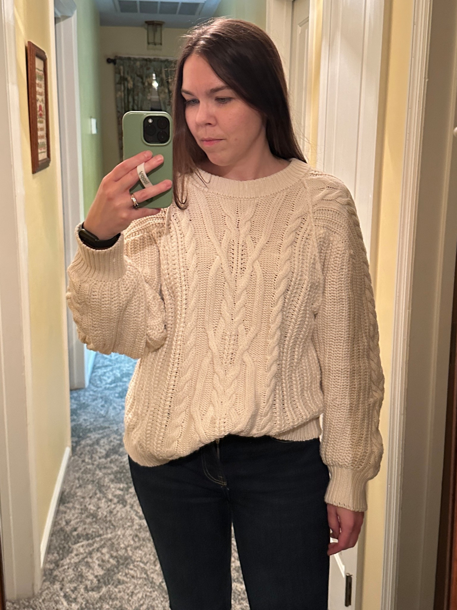 Love this cozy oversized Cableknit sweater! I’m wearing a small (my regular size) and I think it’s the perfect fit!

#LTKCyberWeek #LTKSaleAlert #LTKGiftGuide