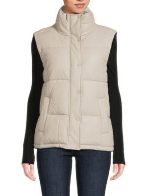 Marc New York Faux Leather Puffer Vest on SALE | Saks OFF 5TH | Saks Fifth Avenue OFF 5TH