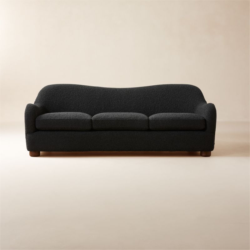 Bacio Black Boucle Sofa | CB2 | CB2