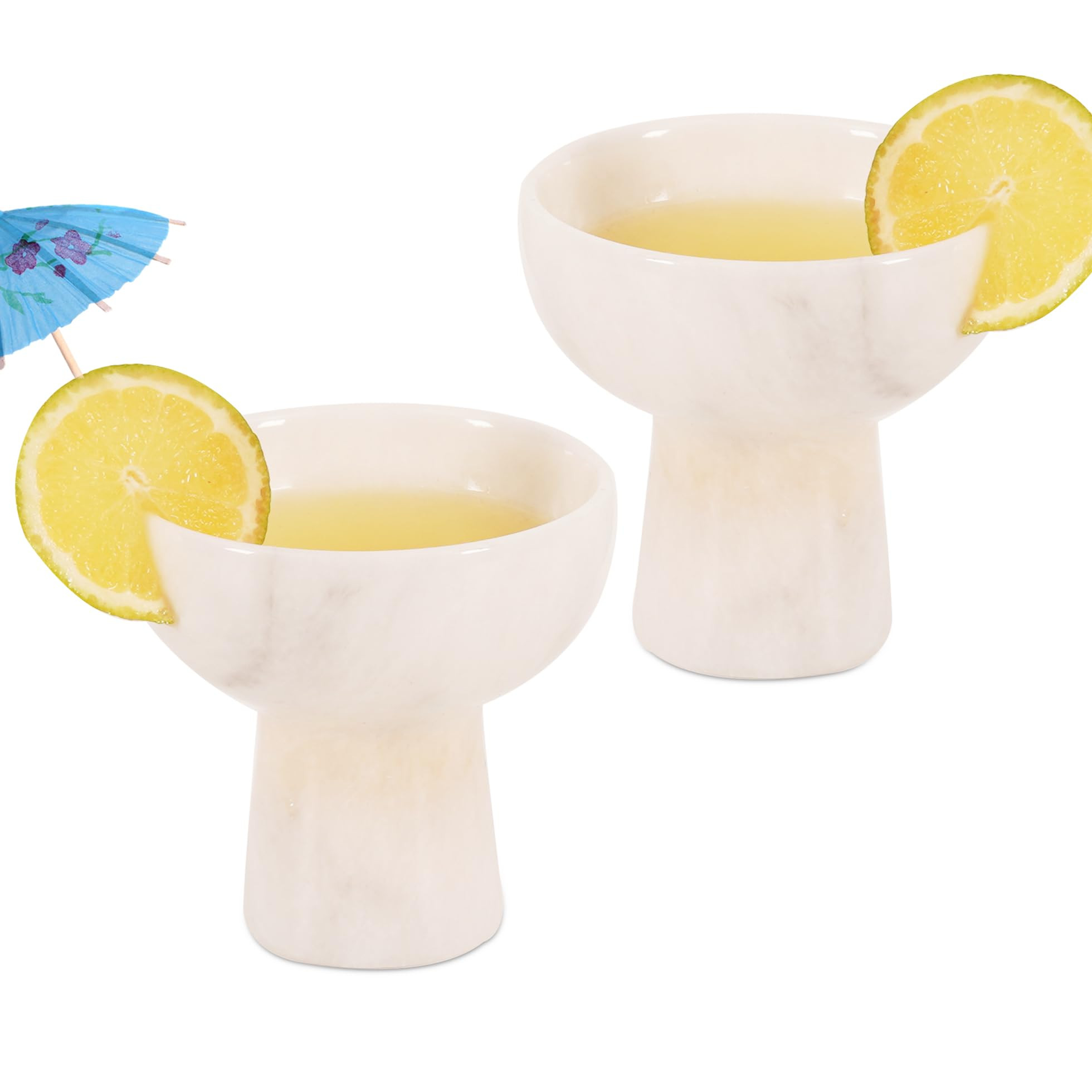 Radicaln Marble Margarita Glasses 4'' Inches White Handmade Champagne Glasses Drinking Set Ideal ... | Amazon (US)