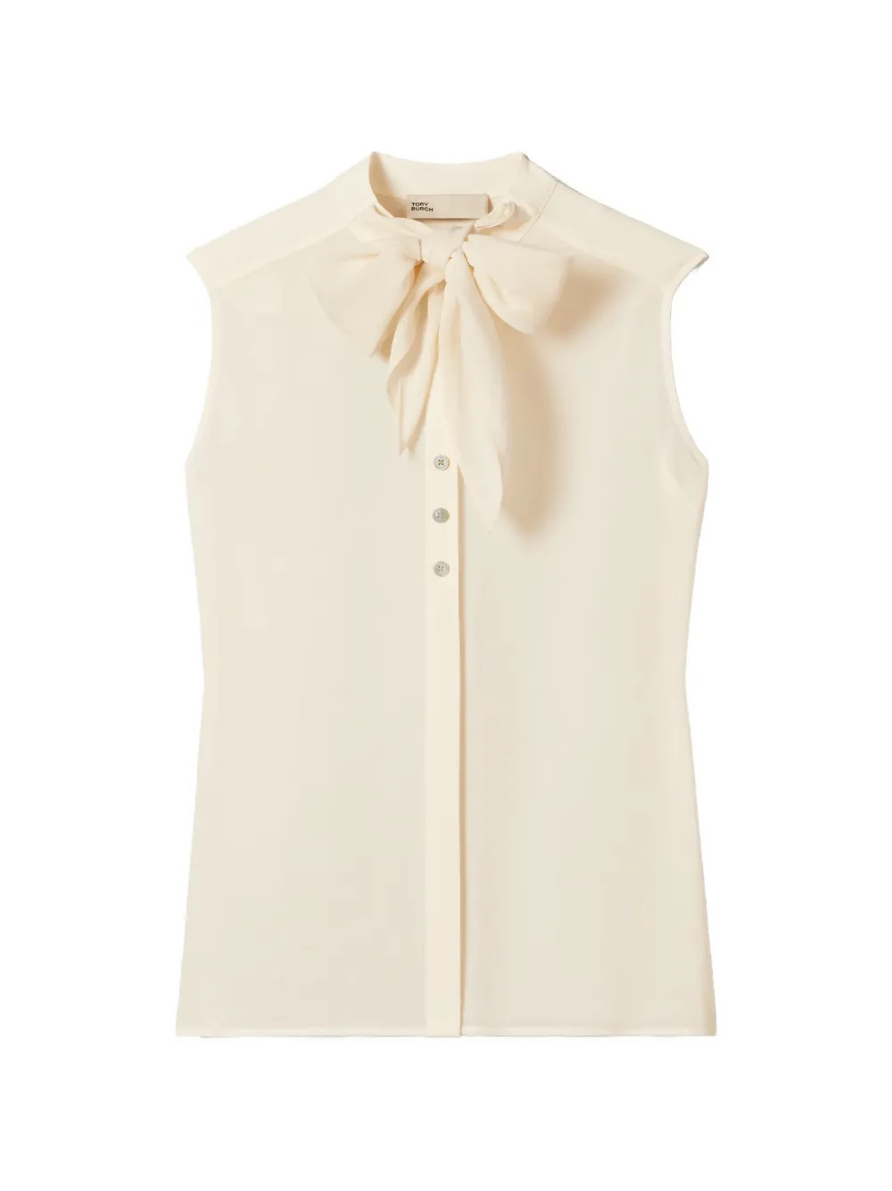 Tory Burch sleeveless bow blouse - Neutrals | Farfetch Global