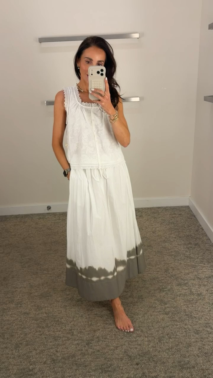 this outfit feels straight out of a european summer vacation. the flowy skirt is so good and i love how effortless it looks paired with this lightweight lace top

vacation outfit inspo, european summer style, flowy maxi skirt, resort wear outfit, neutral summer fashion, effortless chic style, lace detail top, vacation wardrobe, coastal style outfit, elevated casual fashion, summer travel outfits, feminine outfit ideas, breezy summer look, timeless fashion pieces, resort vacation style, annabrstyle

#LTKSeasonal #LTKTravel #LTKOver40