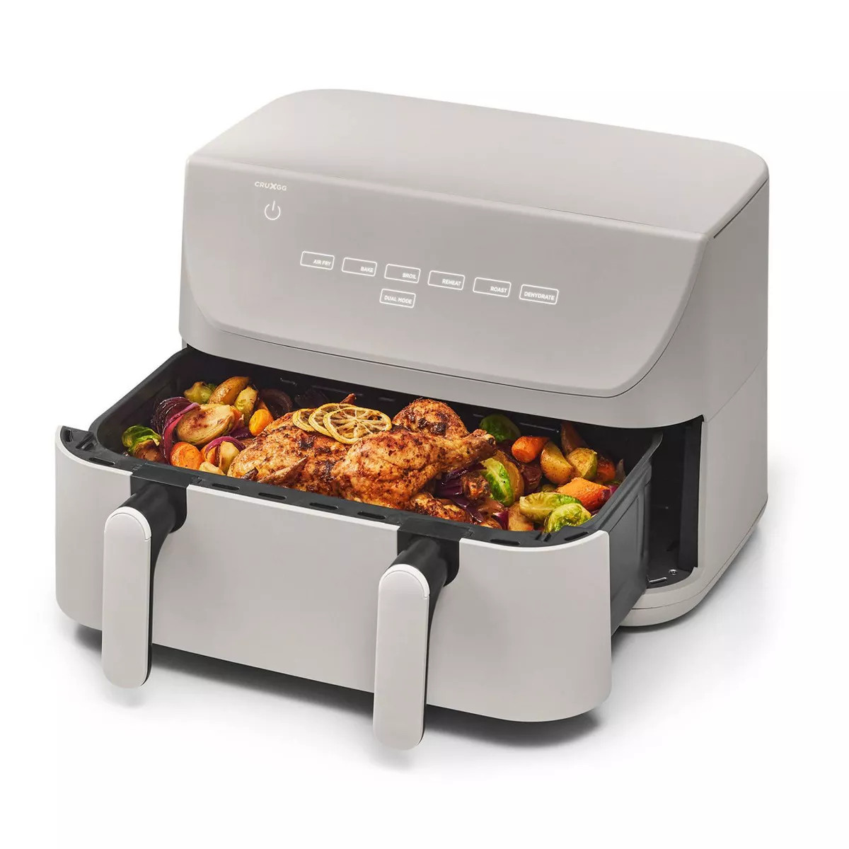 CruxGG 10qt Dual Basket Tri-Zone Air Fryer Gray | Target