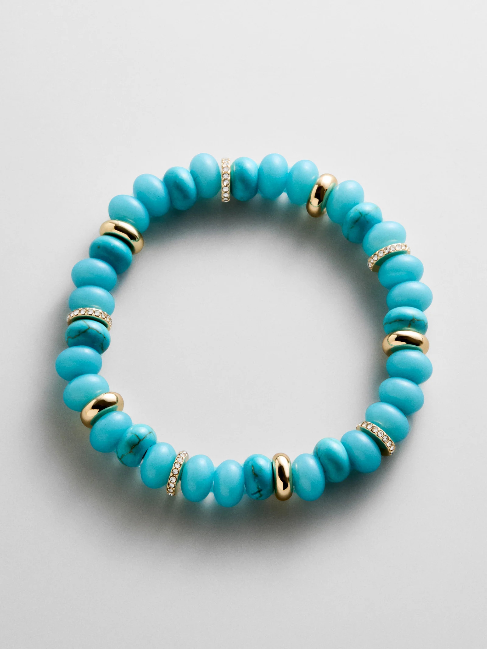 Kelly Semi-Precious Beaded Bracelet - Turquoise | BaubleBar