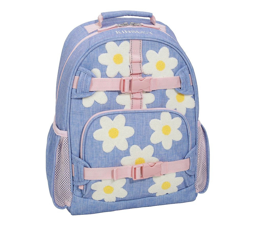 Mackenzie Blue Daisies Chenille Backpacks | Pottery Barn Kids