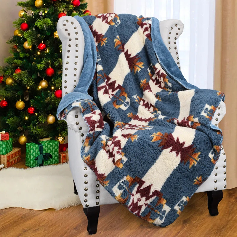 Southwest Throw Blanket, Aztec Blanket for Couch or Room Decor, Reversible Comfy Fluffy Blanket, ... | Wayfair North America