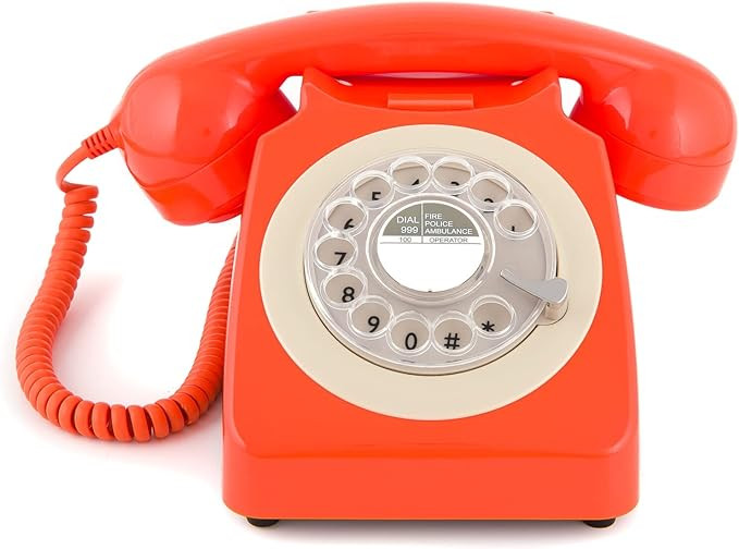 GPO 746 Rotary 1970s-style Retro Landline Phone - Curly Cord, Authentic Bell Ring | Amazon (US)