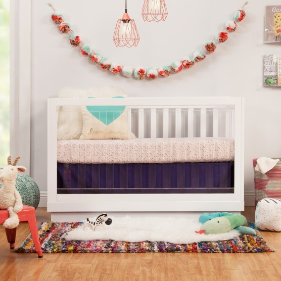 Babyletto Harlow 3-in-1 Convertible Acrylic Crib with Conversion Kit | The Tot