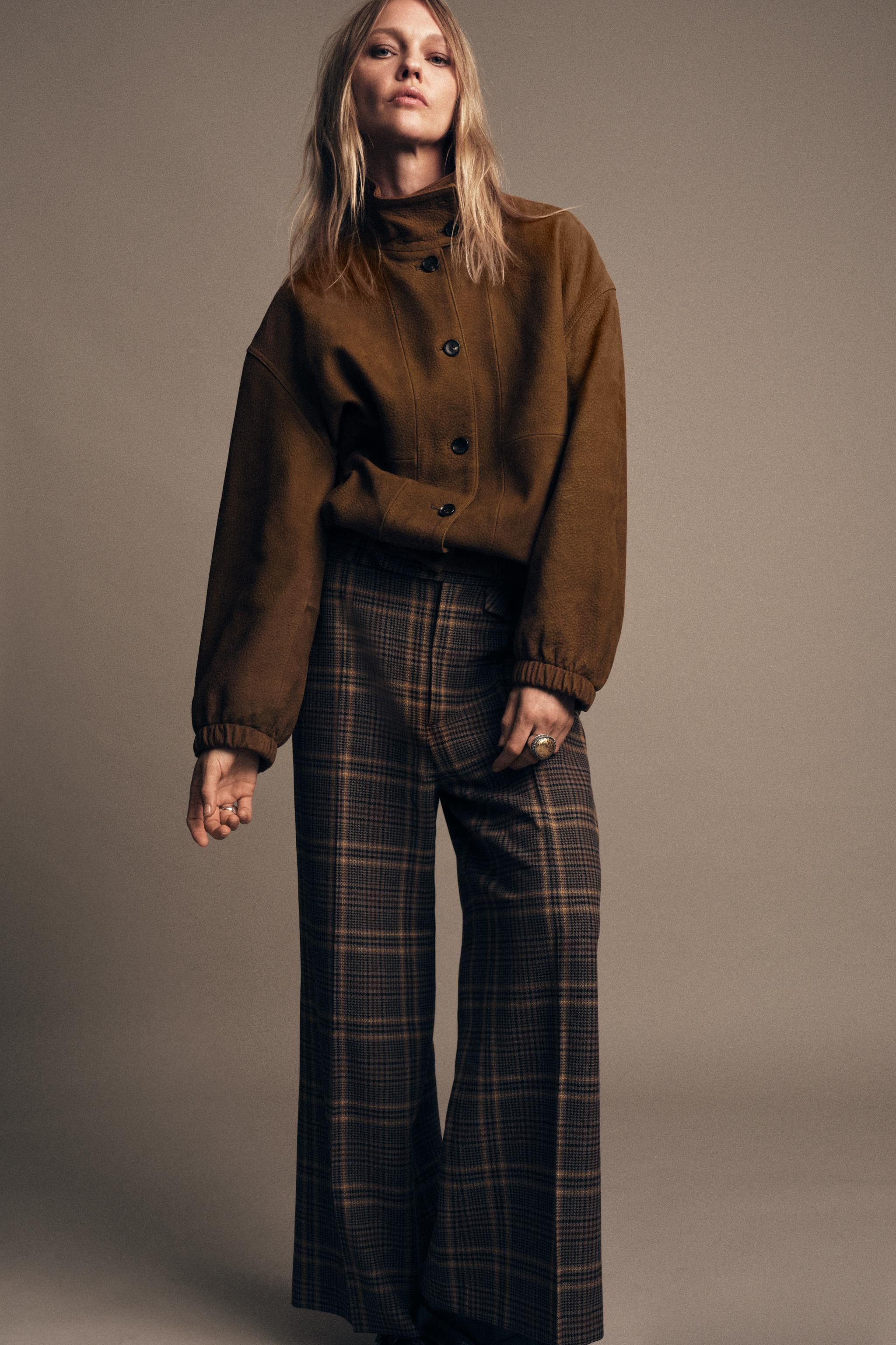 ZW COLLECTION PLAID ANKLE PANTS | Zara US