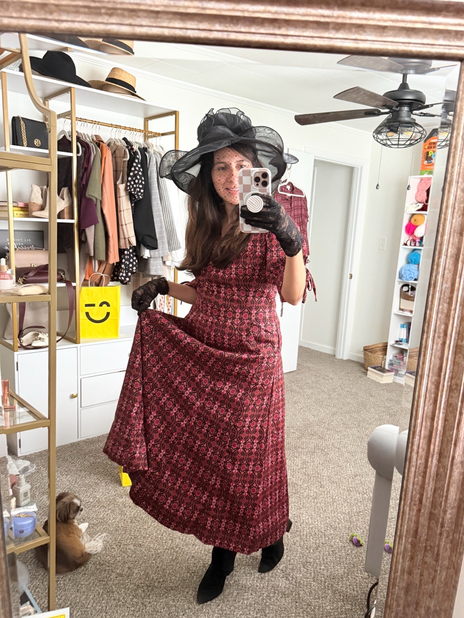 Fall is coming, and I’m officially entering my romantic, dramatic dressing era. I styled this printed midi dress with a statement black hat, lace gloves, and black boots for a look that feels a little vintage, a little mysterious, and perfect for the season.

Because sometimes the outfit doesn’t need an occasion.. the outfit is the occasion. 😘👻

Perfect inspiration for fall outfits, feminine fall fashion, dramatic dresses, romantic style, vintage-inspired outfits, Halloween fashion, witchy chic outfits, and women over 40 style.

Save for your next dramatic outfit shopping day!

#LTKvlog #LTKOver40 #LTKstorytime