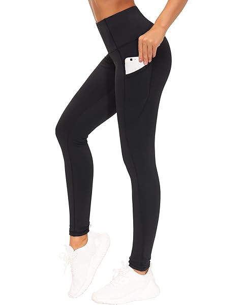 THE GYM PEOPLE Thick High Waist Yoga Pants with Pockets, Tummy Control Workout Running Yoga Leggi... | Amazon (US)