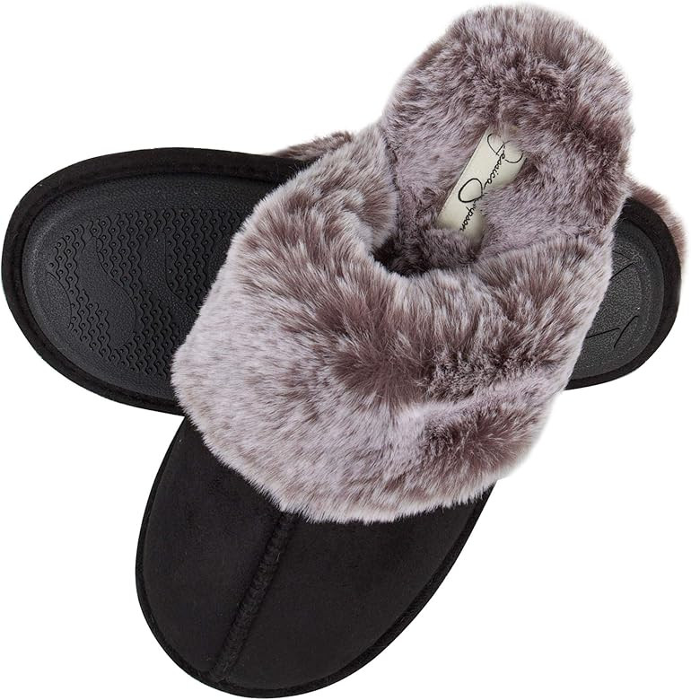 Women's Comfy Faux Fur House Slipper Scuff Memory Foam Slip on Anti-skid Sole | Amazon (US)