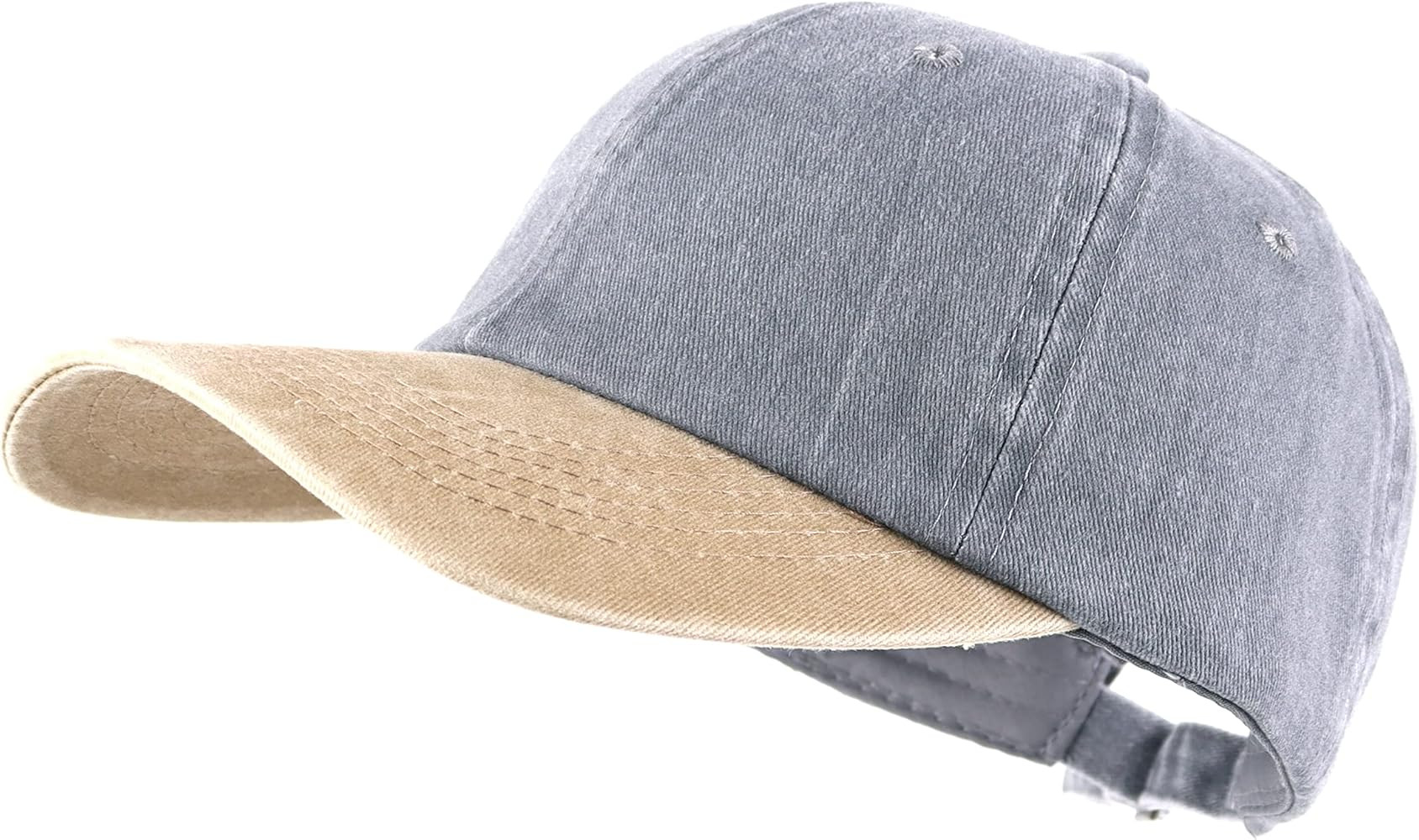LANGZHEN Unisex Baseball Cap 100% Cotton Fits Men Women Washed Denim Adjustable Dad Hat | Amazon (US)