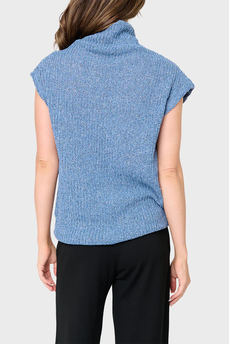 Cap Sleeve Funnel Neck Top | Gibson
