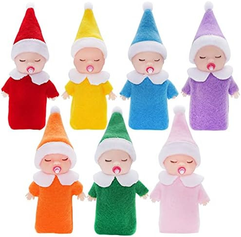 7Pcs Colorful Christmas Sucking Pacifier Baby Elf Doll - Christmas Baby Boy & Girl Little Elf Dol... | Amazon (US)