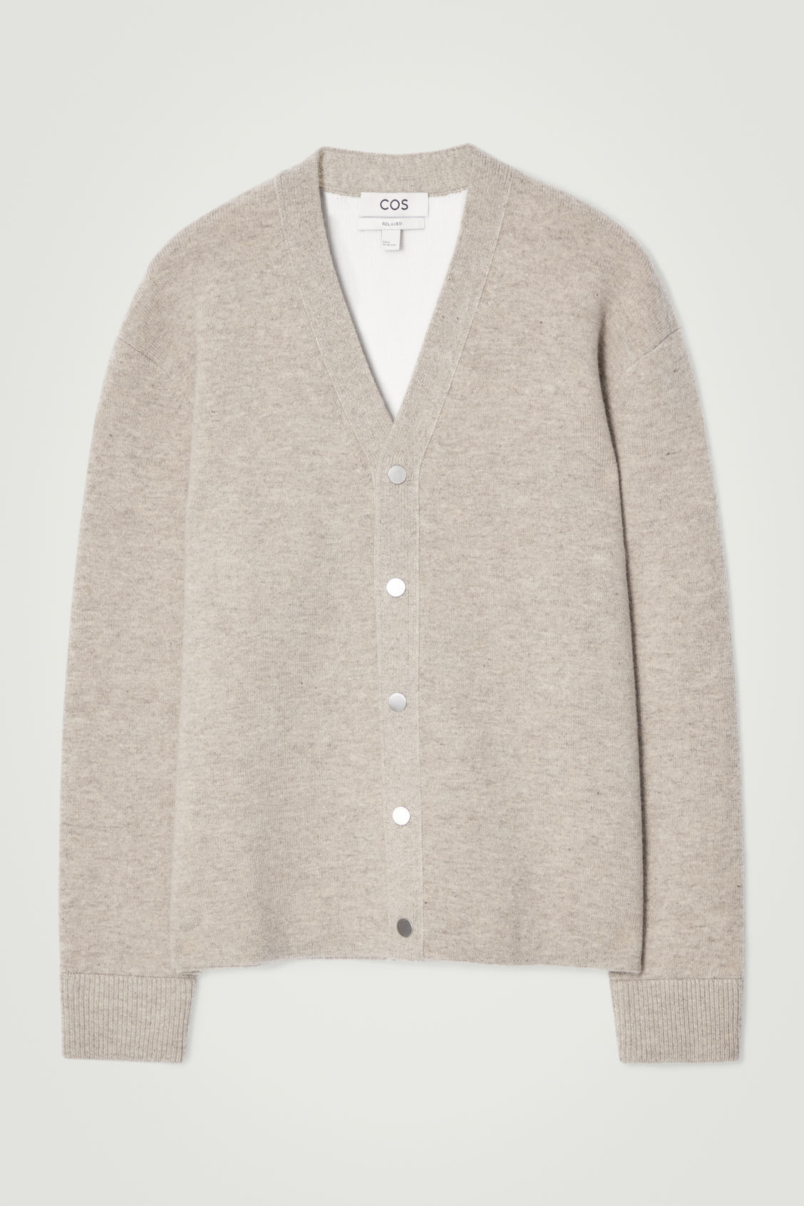 DOUBLE-FACED WOOL V-NECK CARDIGAN | COS (US)