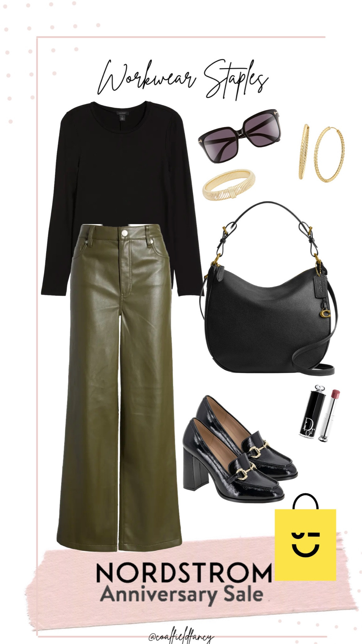 Workwear outfit
Faux leather pants
Black top 
Black bag
Loafers


#LTKxNSale #LTKworkwear