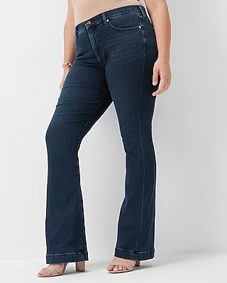 Mid Rise Dark Wash Supersoft Bootcut Jeans, Women's Size:2 Petite | Express