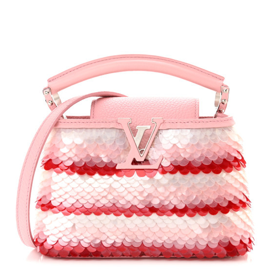 LOUIS VUITTON Sequins Metallic Taurillon Capucines Mini Pink | FASHIONPHILE | FASHIONPHILE (US)