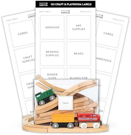 Organizing Labels for Storage Bins, 152 Craft & Kid Playroom Labels for Containers on White Stick... | Amazon (US)