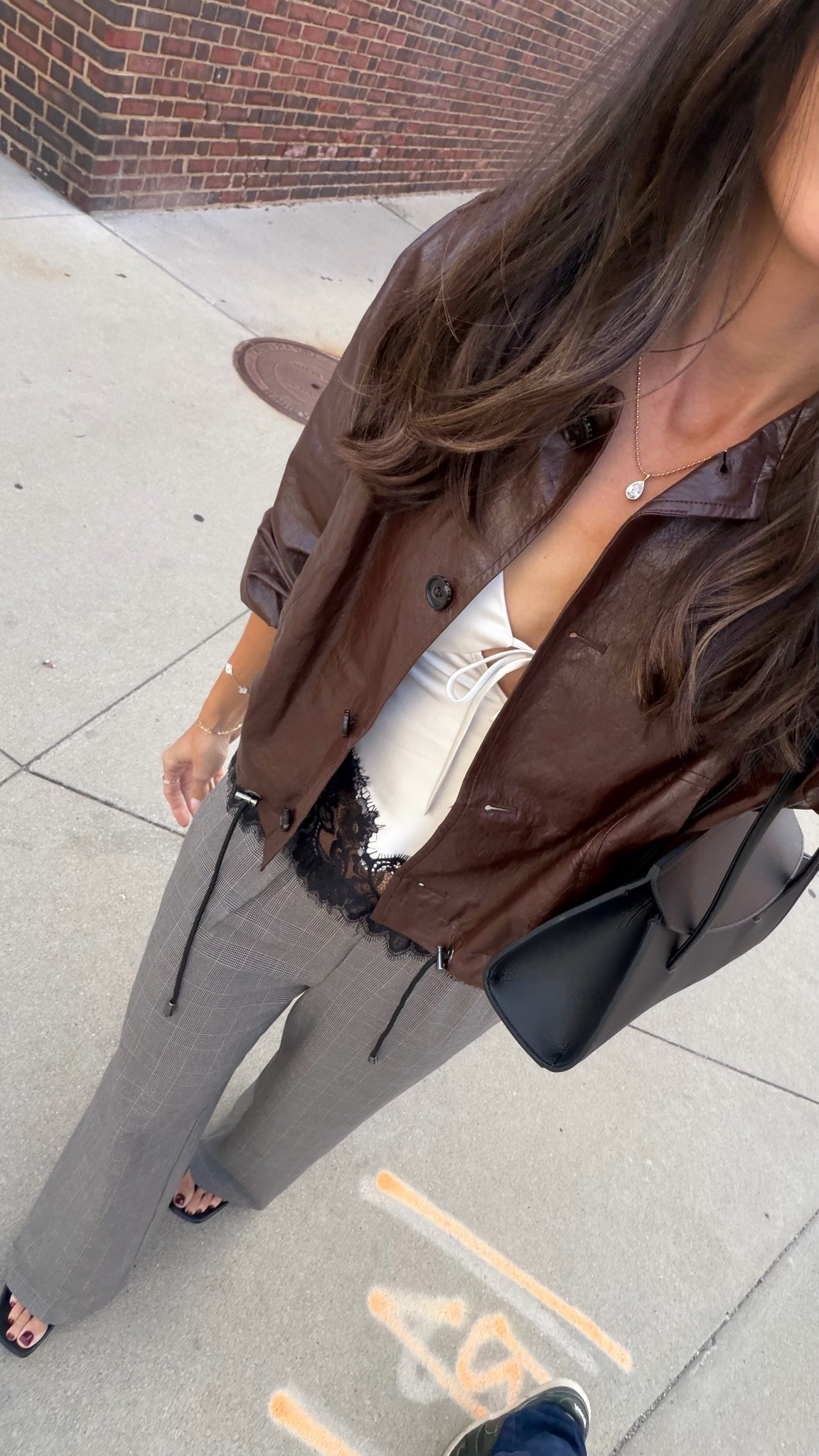 Fall date night outfit! 🍂 
Wearing my true size S in jacket and trousers, sized down in cami (XS)

#LTKootd #LTKNYFW #LTKSeasonal