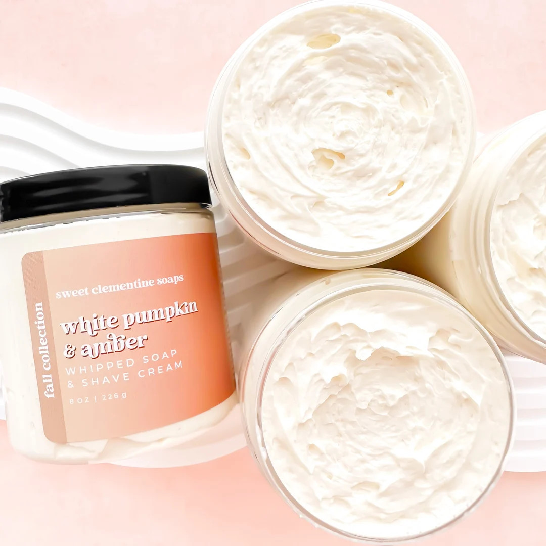 White Pumpkin Whipped Soap Shaving Cream Bath Whip Foaming - Etsy | Etsy (US)