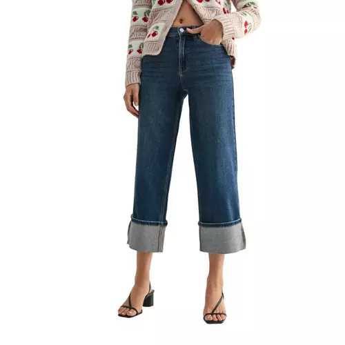 Women's Just Black Denim Liv Cuffed Slim Fit Wide Leg Jeans | Scheels Sports