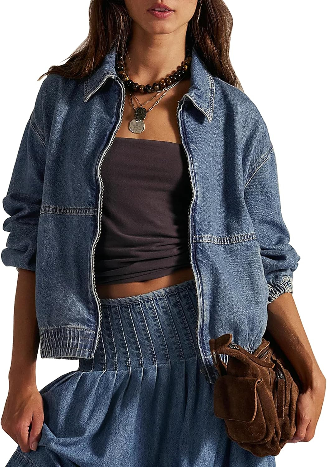 Womens Denim Jean Jacket Bomber Jackets | Amazon (US)