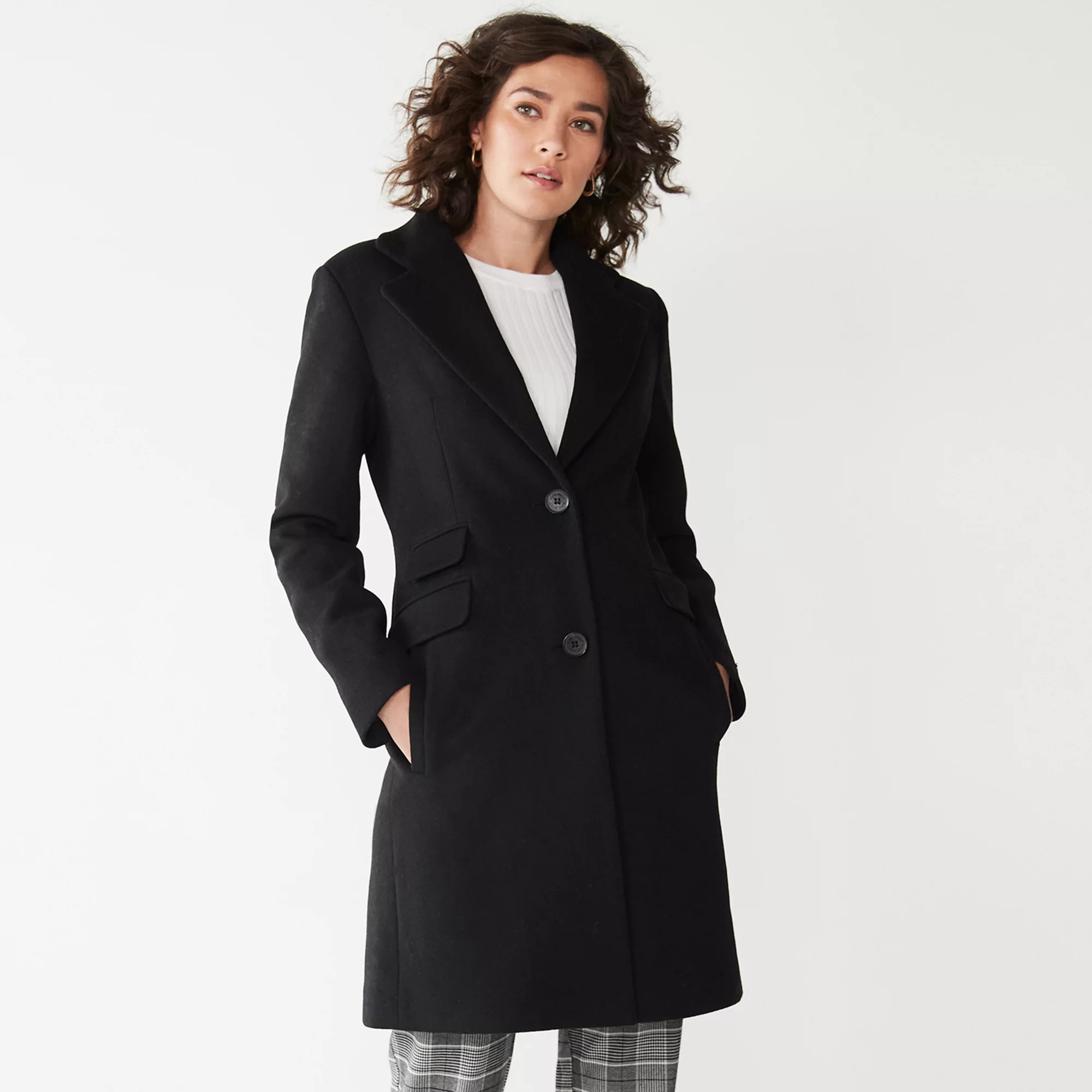 Women's Nine West Single-Breasted Wool Blend Coat | Kohl's