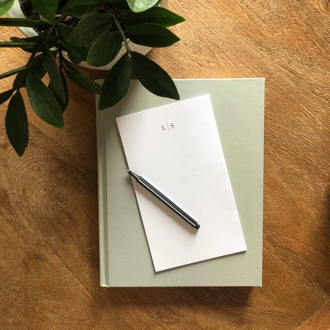 Monogram Customized Notepad Stationery Gift Idea Custom Personalized Notepad 20, 25, or 30 Sheets... | Etsy (US)