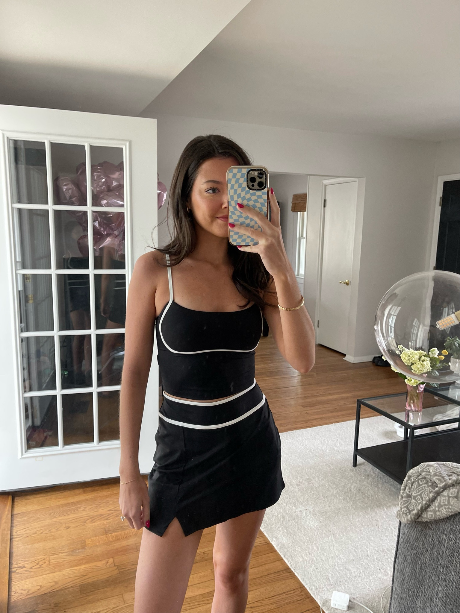 Matching set with skirt! 

Wearing size XS in the top (S would’ve fit too) and S in the bottoms! 

#LTKunder100 #LTKSeasonal #LTKfit