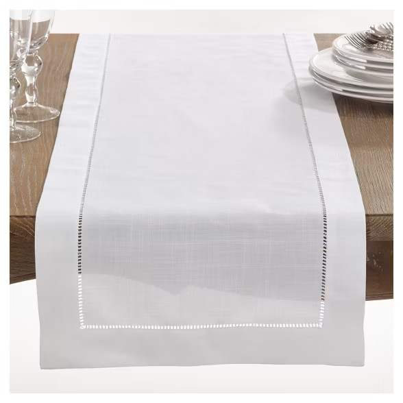 Hemstitch Design Table Runner - Saro Lifestyle | Target