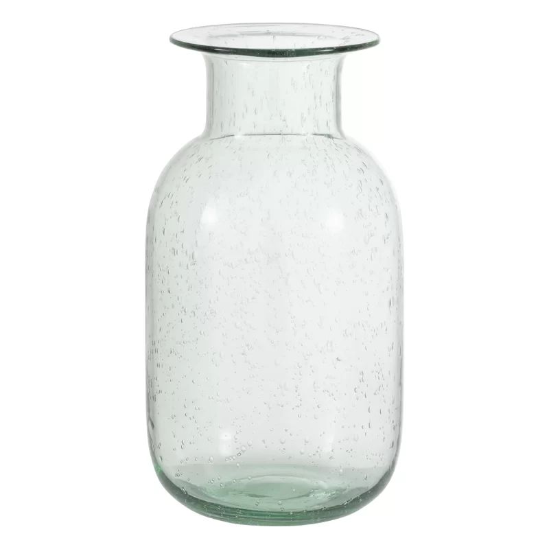 Beatris Clear Bottle Neck Bubble Glass Table Vase | Wayfair UK