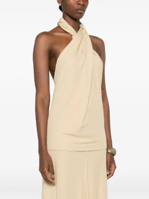twisted halterneck top | Farfetch Global