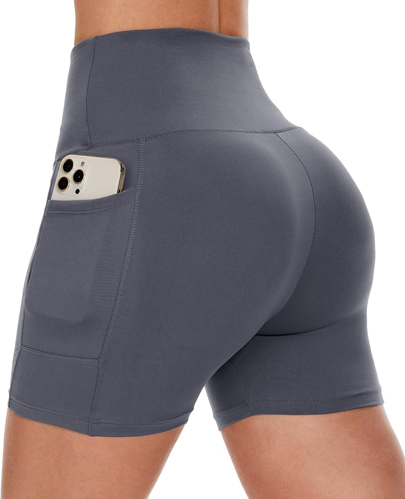CAMPSNAIL Biker Shorts Women with Pockets - 3"/5"/8" High Waisted Workout Spandex Tummy Control G... | Amazon (US)