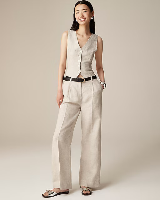 Wide-leg essential pant in linen | J. Crew US