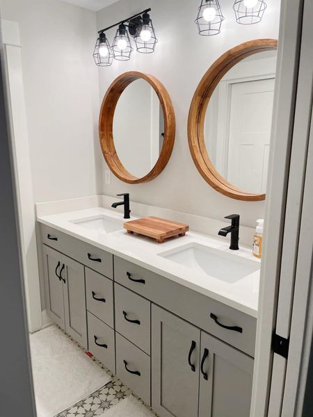 This is our guest bathroom in our basement. I always get compliments on these mirrors! 🙌 I searched and searched and this was the best price I could find for this style! Back in stock! 🙌

Xo, Brooke

#LTKHome #LTKActive #LTKFestival